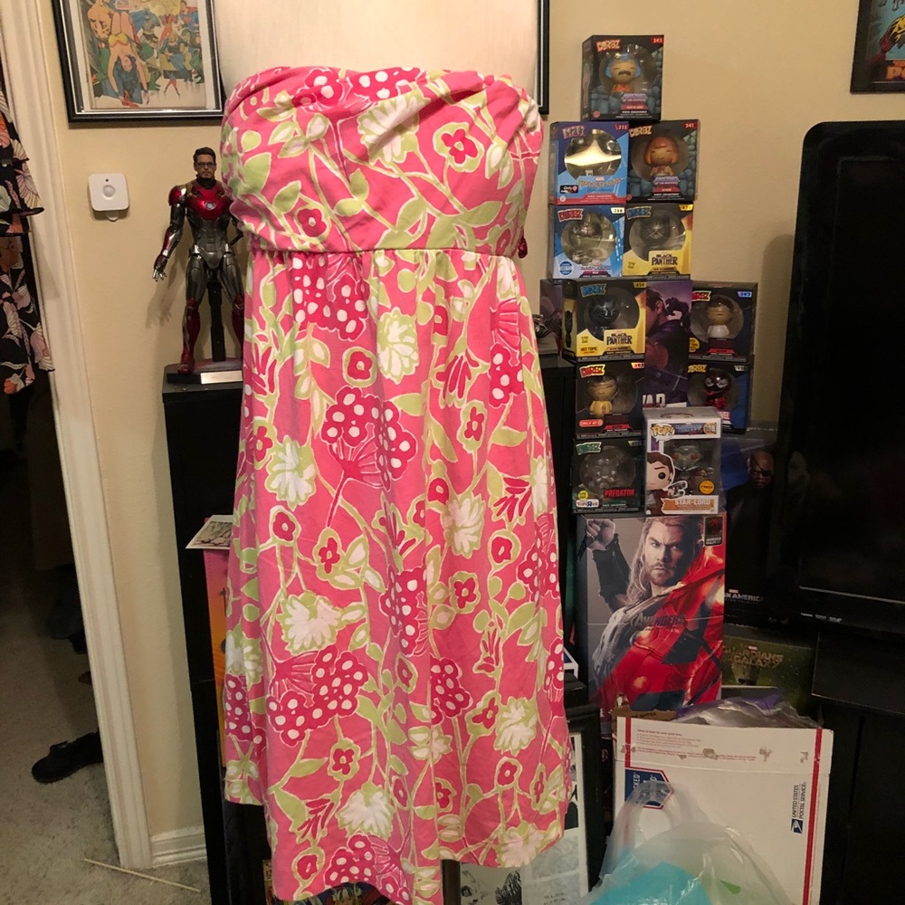 Lilly Pulitzer stretchy strapless dress small